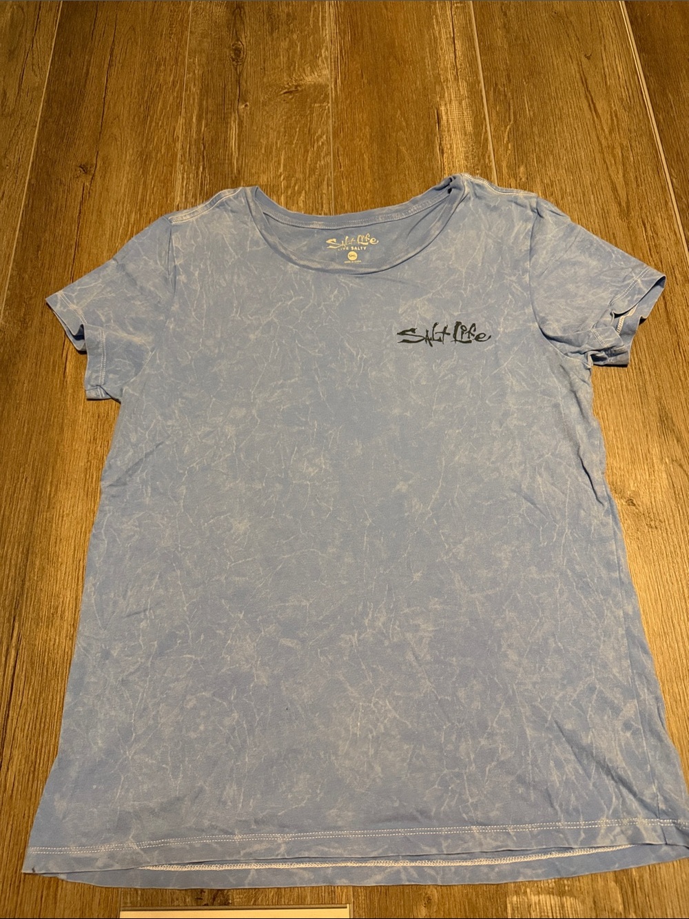 Salt Life Powder Blue Mineral Wash Crew Tee